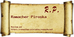 Ramacher Piroska névjegykártya
